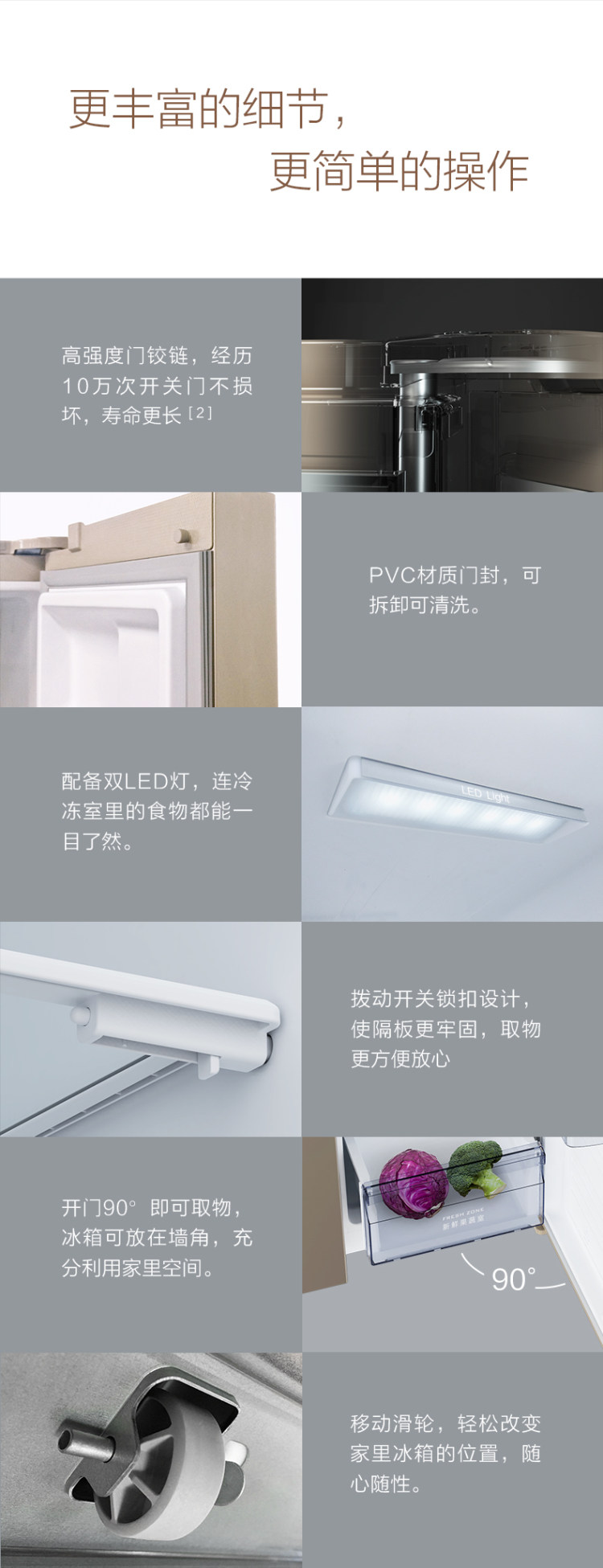 小米生态链 云米 双开门智能冰箱 456L 草本除味 APP控温 图12