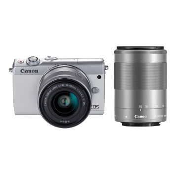 Canon 佳能 EOS M100 双镜头无反套机（15-45mm+55-200mm）白色 图1