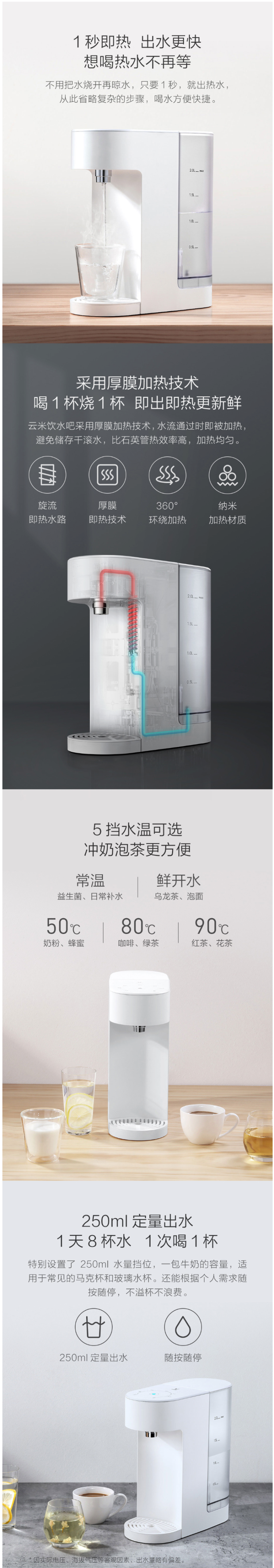 小米生态链 云米 台式即热饮水机 1秒速热 2L 图2