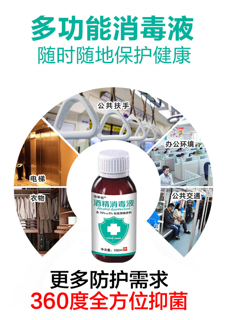 现货速发 75度酒精消毒液喷雾剂 100ml 图4
