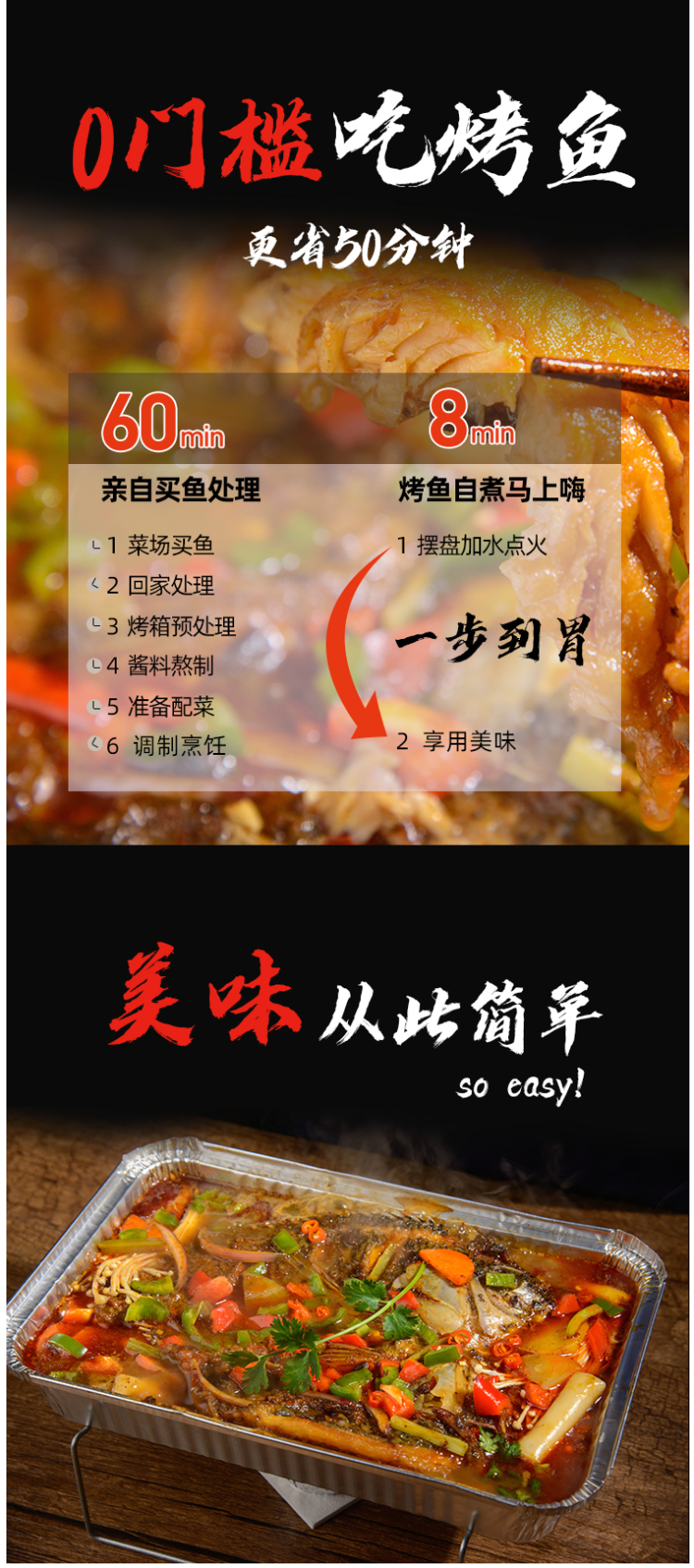 丫将军 8分钟速食 烤鱼自热火锅套餐 400g 图4