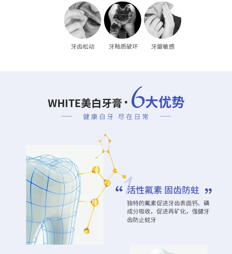 日本进口 狮王 WHITE美白牙膏 150g*3支 图5
