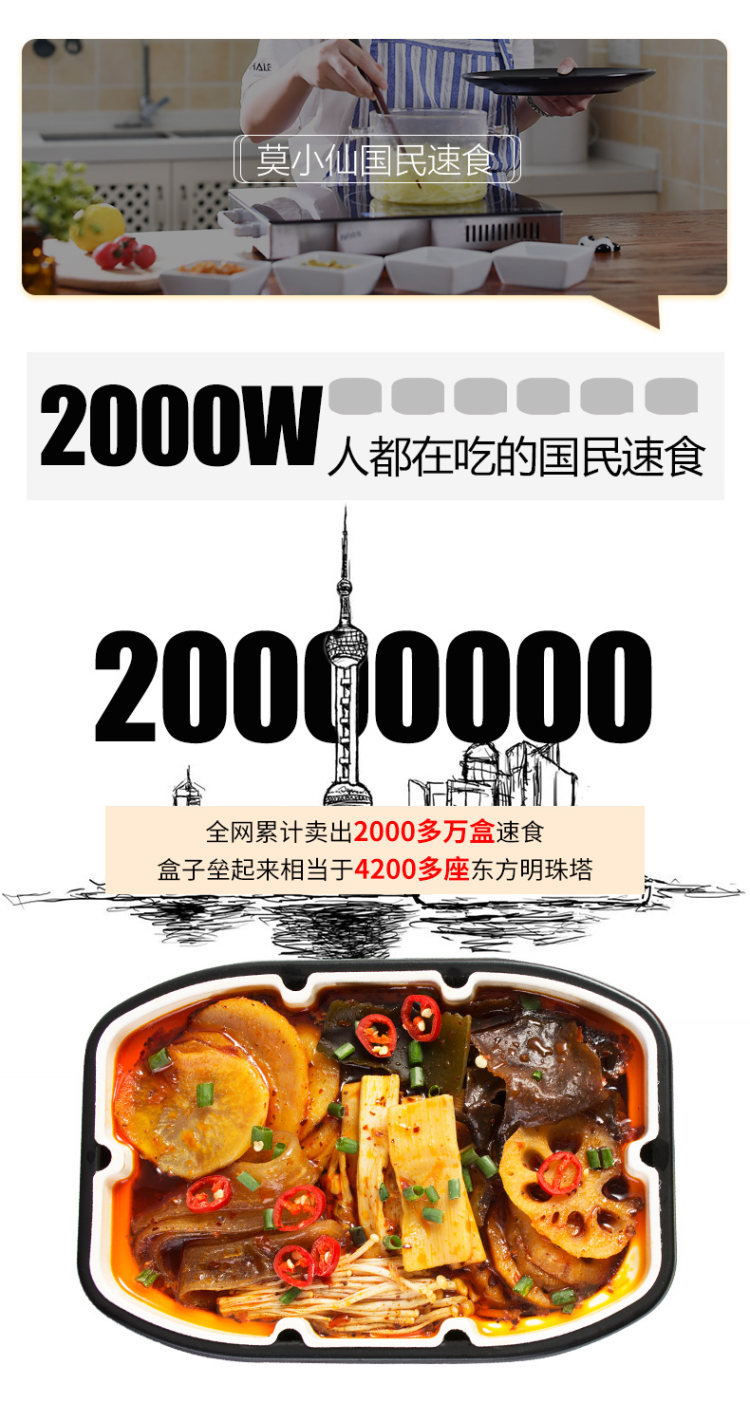 莫小仙 网红麻辣即食自煮小火锅 2盒 图2