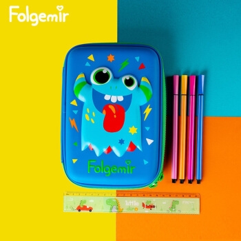 京东PLUS会员： Folgemir 跟我来 EVA浮雕大容量文具盒 怪兽社大款 *5件 图3