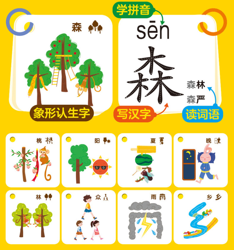 乐乐趣 300张象形早教识字卡 图3