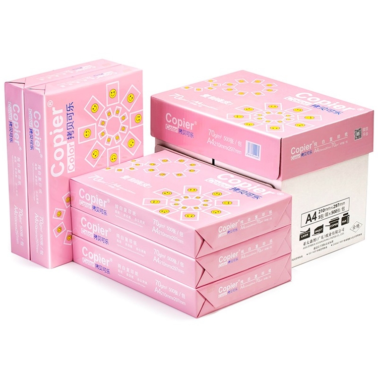 京东PLUS会员： Asiasymbol 亚太森博 粉拷贝可乐 A4复印纸 70g 500张/包 5包装 图1