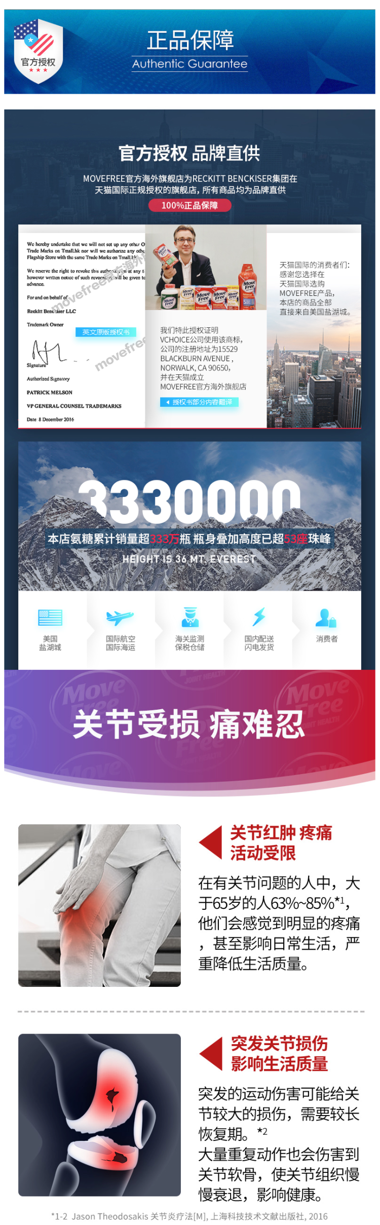 美国产 维骨力 Move Free 氨糖软骨素 加强版绿盒 120粒 图2
