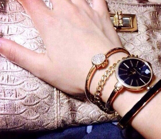 ANNE KLEIN 安妮·克莱因 AK/1470 女款时装腕表手镯套装 图1