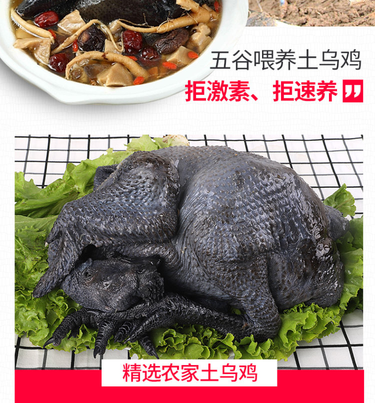守绿 农家散养300天乌骨鸡 2斤*2只 图14