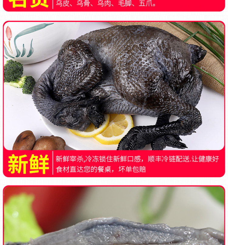 守绿 农家散养300天乌骨鸡 2斤*2只 图20