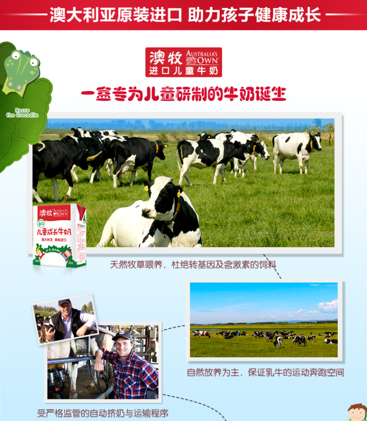 澳洲原装进口 澳牧 儿童成长牛奶  200ml*12盒 图9