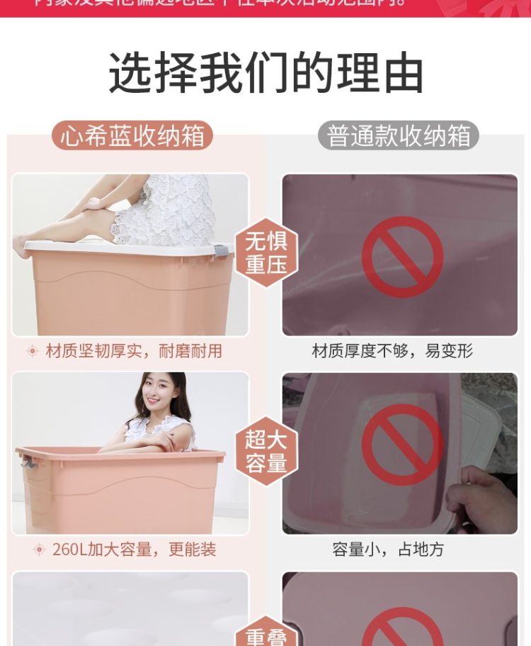 第二件0元 特大号90L收纳箱 图1