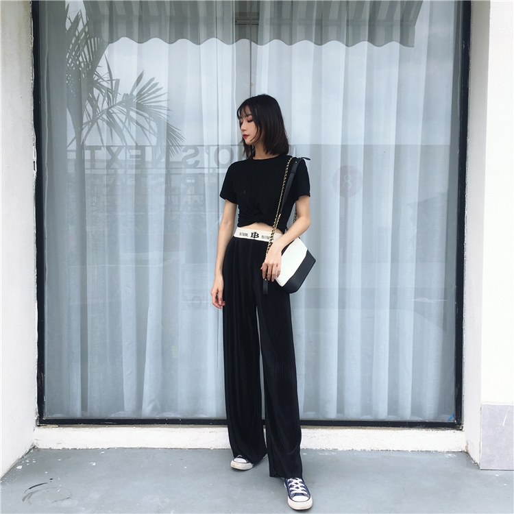 小红书爆款 魅简 女士冰丝阔腿裤 均码 图5