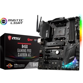 粉丝价： msi 微星 B450 GAMING PRO CARBON AC 暗黑板 主板 图2