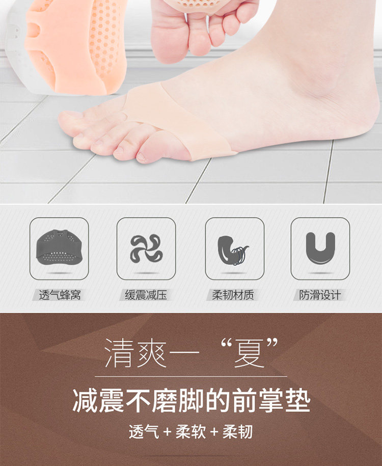 高跟鞋神器 加厚硅胶蜂窝前掌垫 3双 图2