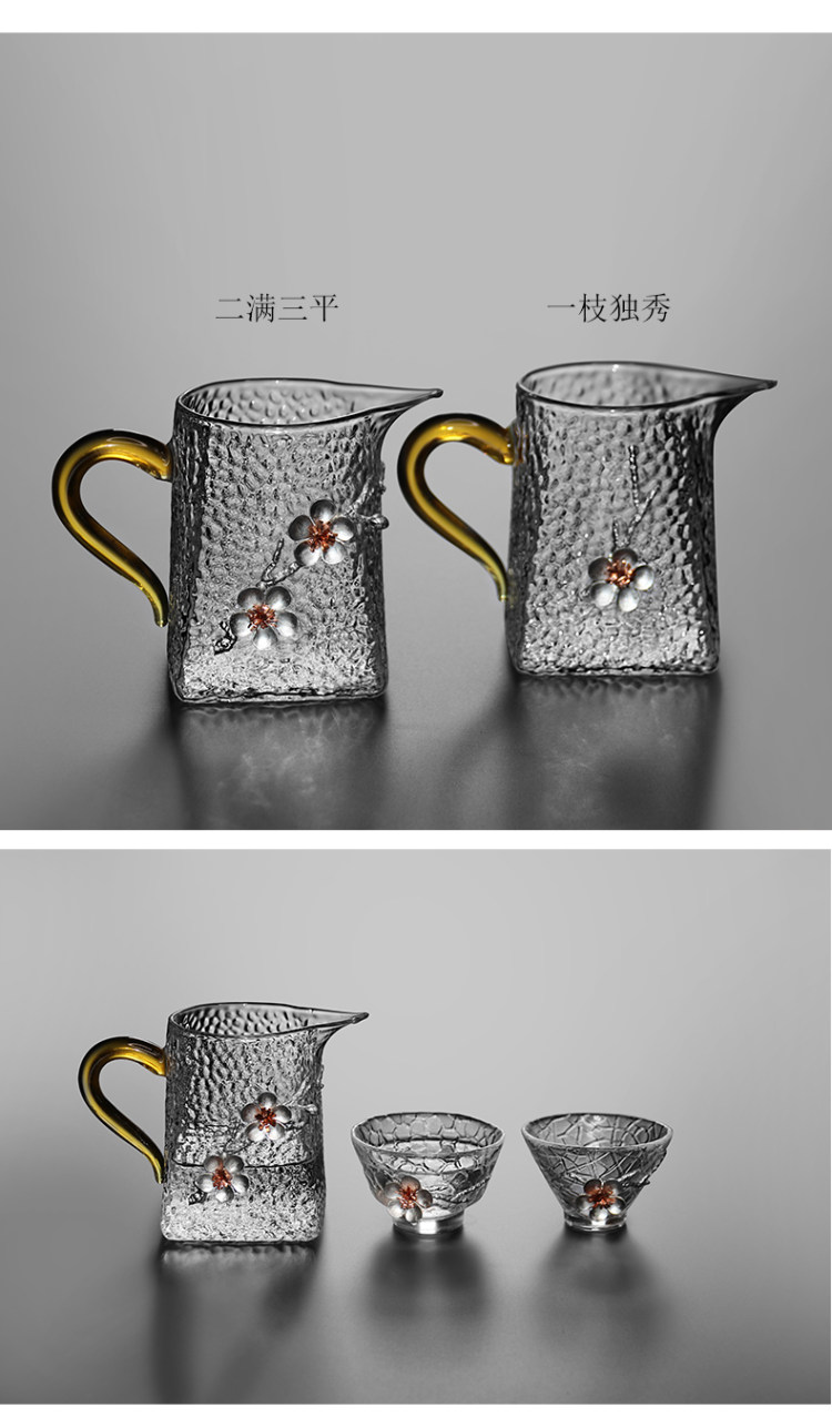 九雷 锡梅花 公道杯玻璃耐热 图3