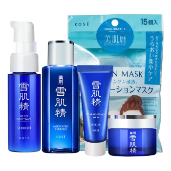 SEKKISEI 雪肌精 黄金水乳雪肌礼盒(水180ml+乳130ml+纸膜15粒+美肤5件套) 图5