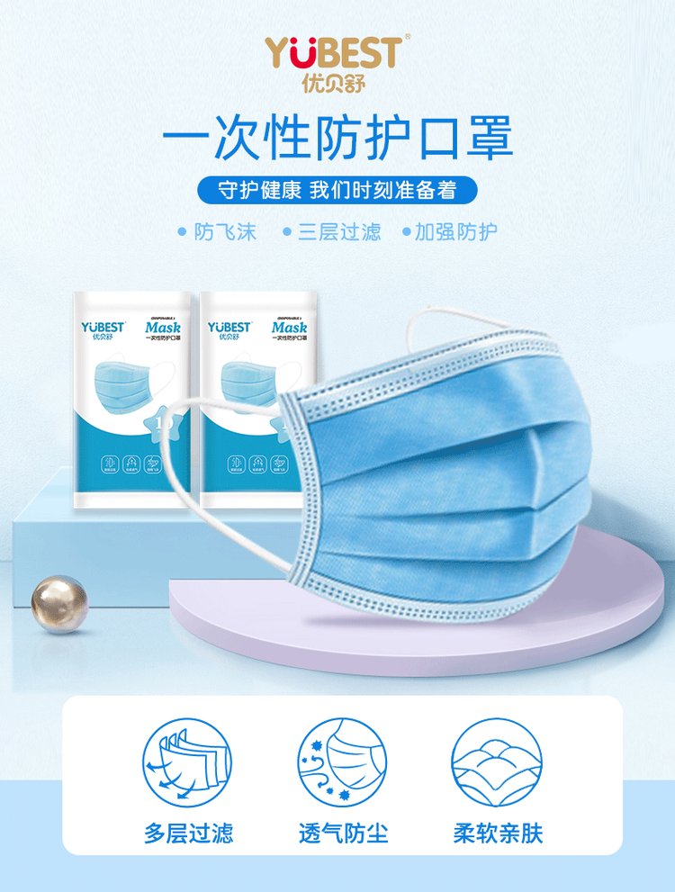 3天内发出 加厚三层含熔喷布过滤层 口罩30只 图1