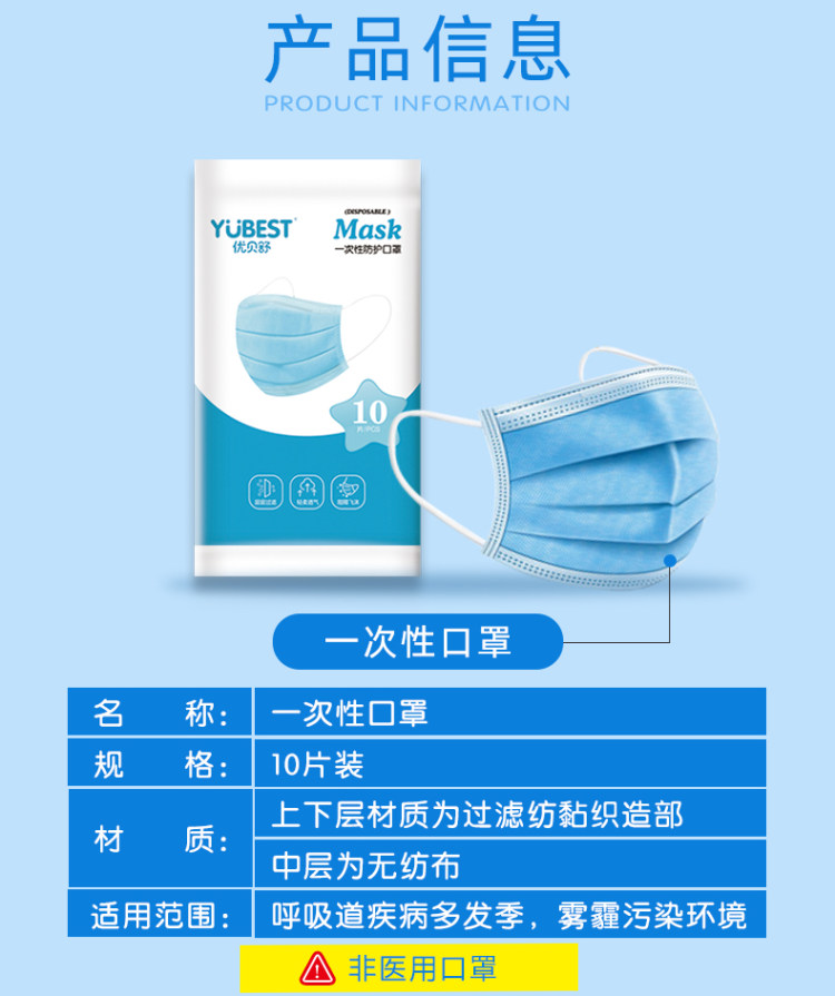 3天内发出 加厚三层含熔喷布过滤层 口罩30只 图2