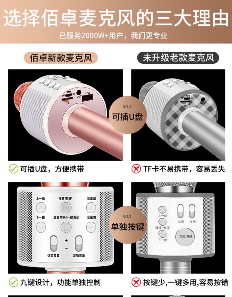 佰卓 手机全民K歌麦克风 图3