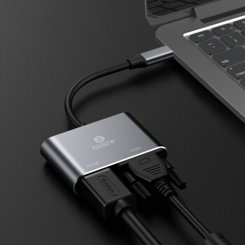 京东PLUS会员： Biaze 毕亚兹 ZH42 Type-C转HDMI/VGA转换器 4K 图3