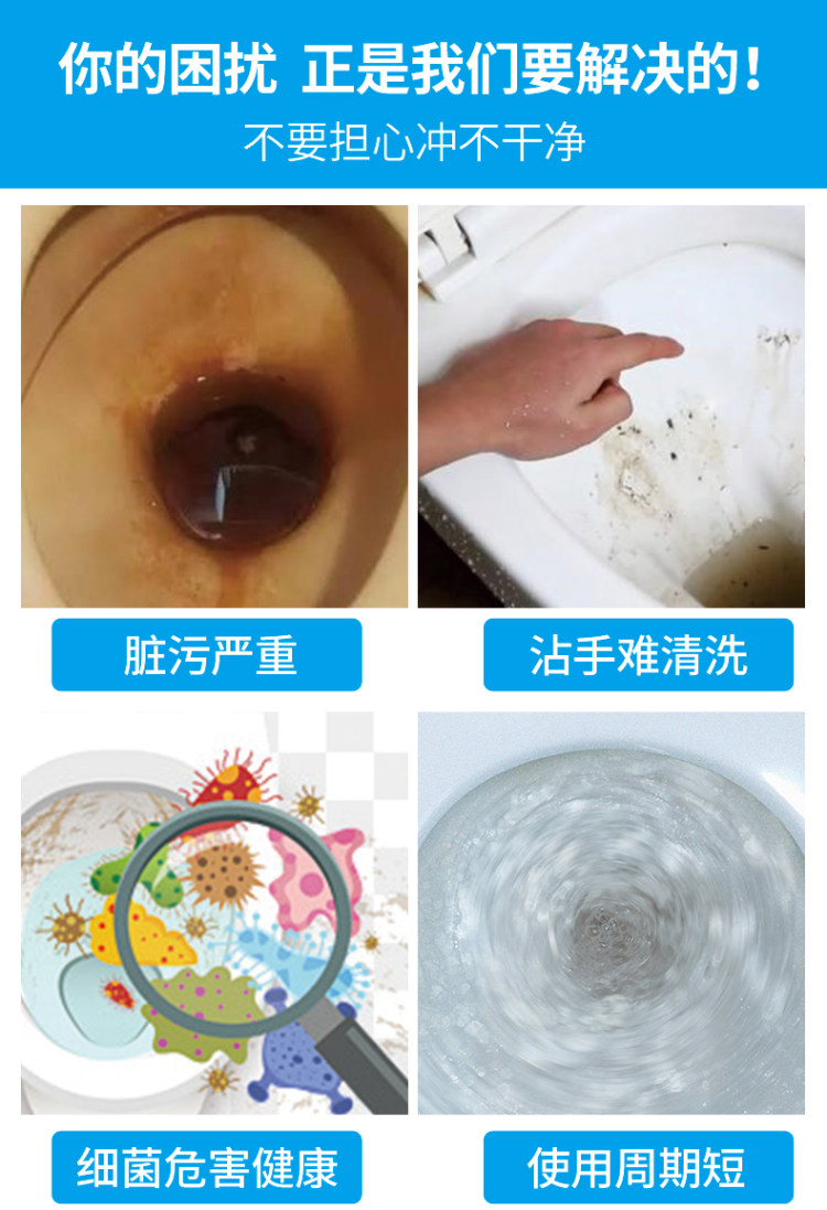 李湘代言 家用卫生间蓝泡泡抗菌清洗剂 洁厕灵 图2