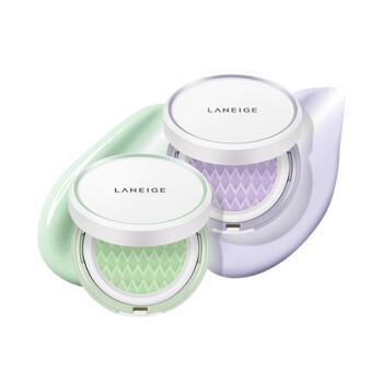 京东PLUS会员： LANEIGE 兰芝 雪纱丝柔气垫隔离霜 NO.40紫色（15g+15g 替换装） *3件 图2