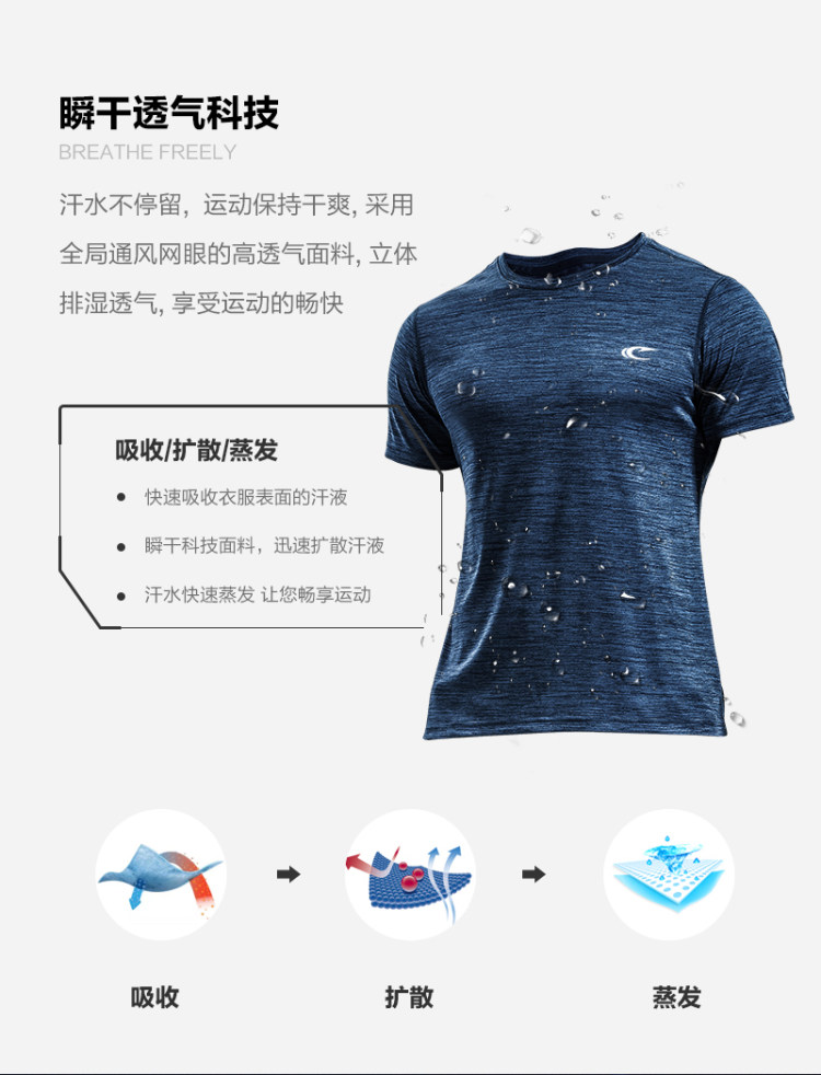 赛琪 短袖t恤男透气运动速干衣 图4