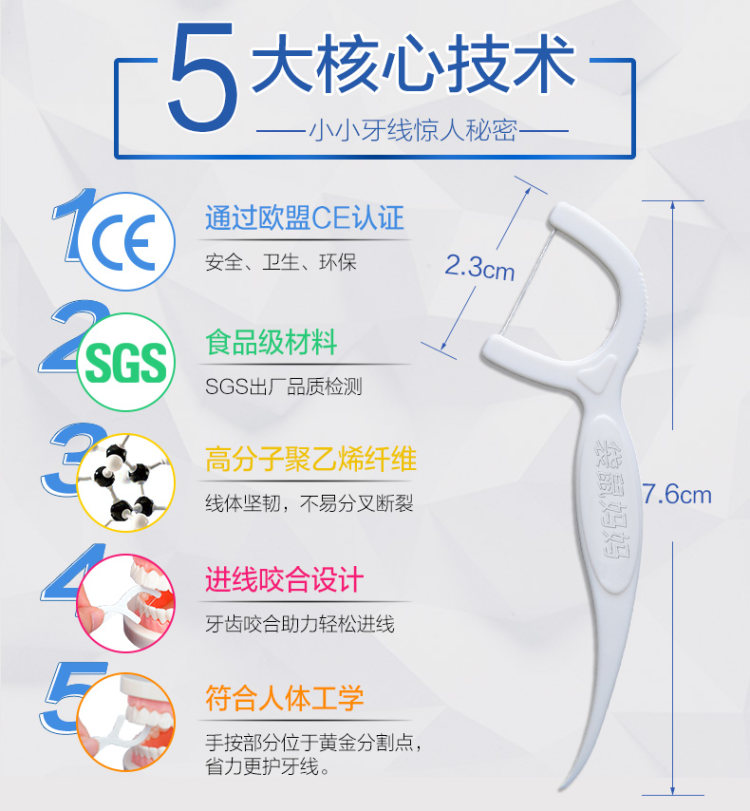 袋鼠妈妈 超细剔牙牙线300支 图4