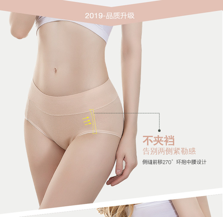 南极人 女士抗菌莱卡全棉底裆内裤 8条 图6