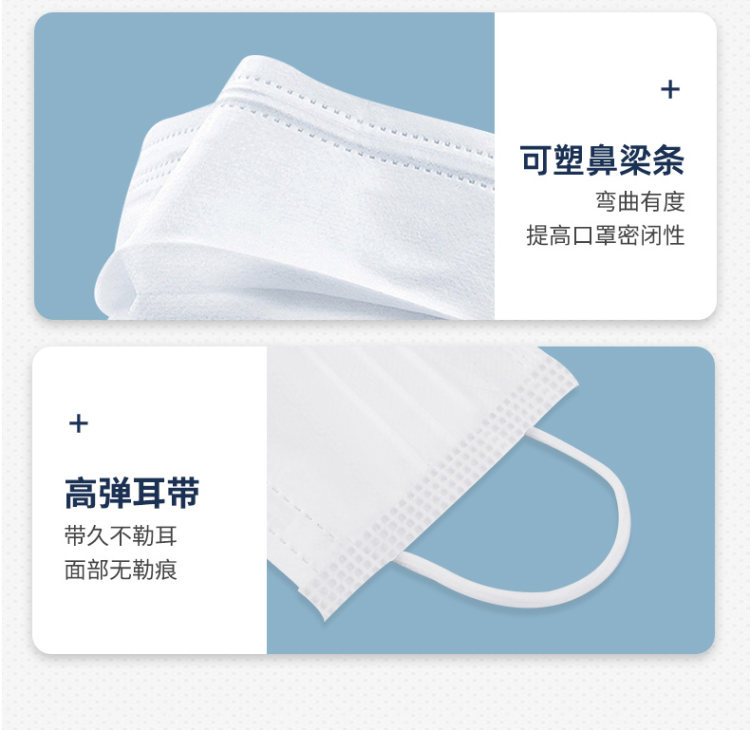 现货秒发 成人款一次性口罩50片装 含三层熔喷布 图10