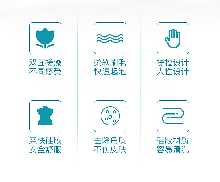 网红款 食品级硅胶后背搓澡神器 图2
