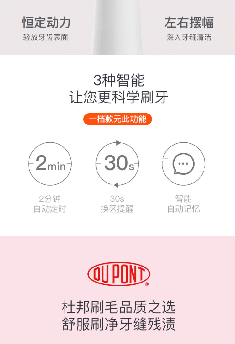 浪天 电动牙刷+3个刷头 图6