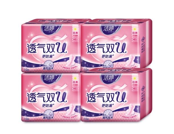 Ladycare 洁婷 透气双U 日用卫生巾组合装 240mm 40片 *2件 图1