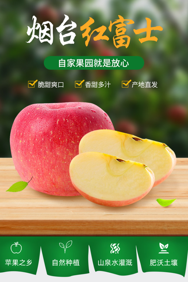山东烟台栖霞红富鲜苹果 5斤装 图2