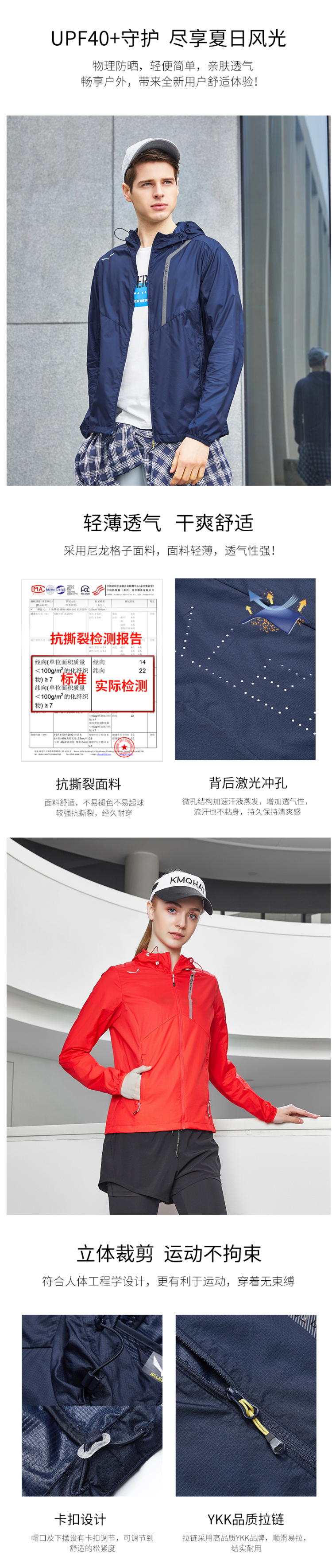 德国 沙乐华 超细尼龙面料 男女防风防晒皮肤风衣 后背有透气孔 图8