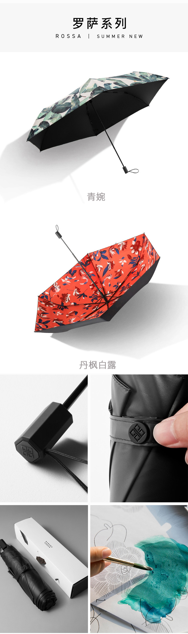 伞中宝马 蕉下 洛花系列 花球三折晴雨伞 颜值超高 图3