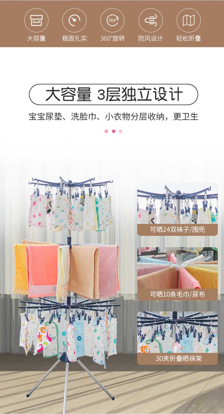 婴儿晾衣架 多层落地式 小编用过 图2