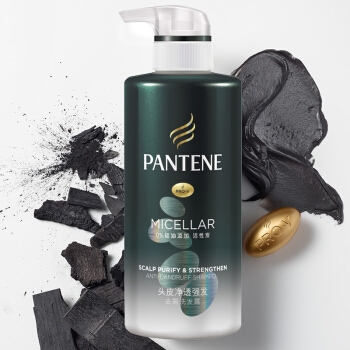 有券的上： PANTENE 潘婷 无硅油净透去屑活性炭洗发水 300ml 图2