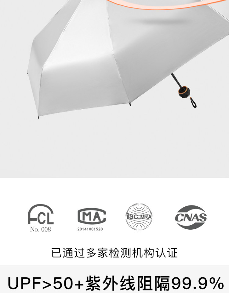 法皇 五折mini口袋遮阳伞 防晒等级UPF50+ 图5