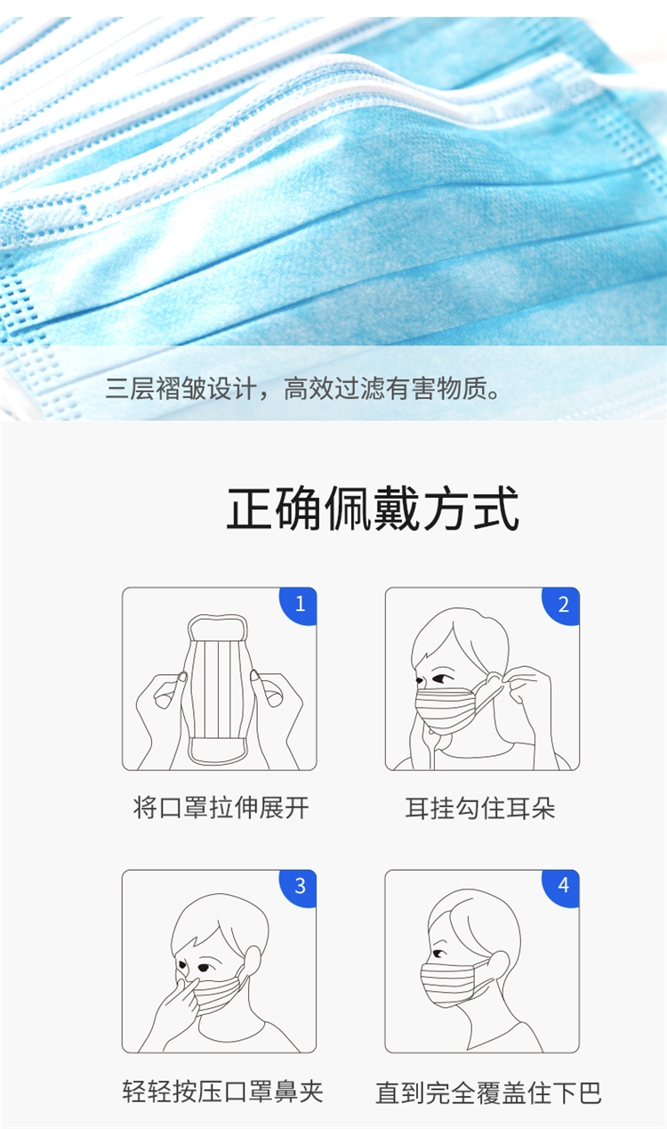 现货 A级 三层含熔喷层口罩50支 有儿童款 图8
