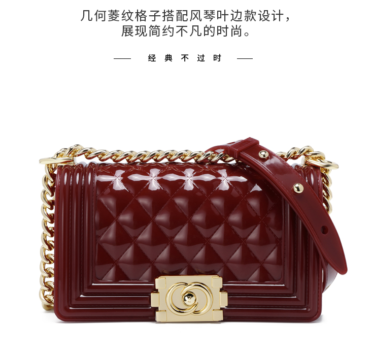 香港潮牌 jellytoyboy 女果冻包格纹小方包 图1