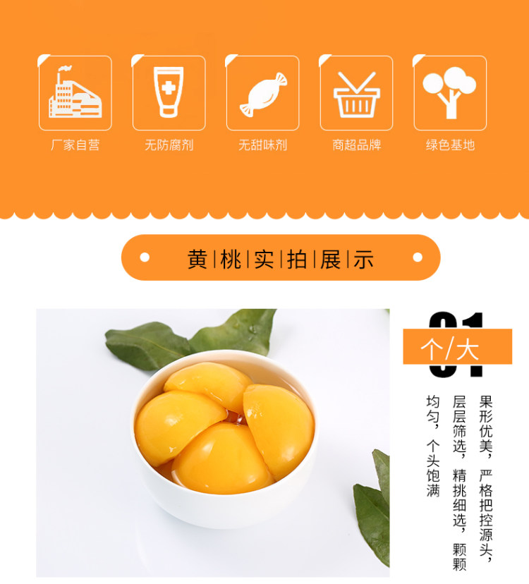 南叶 砀山糖水黄桃罐头 425g*4罐 图3