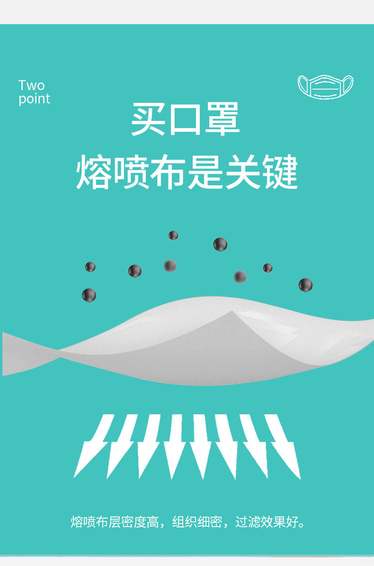 百佳爱 一次性防护口罩三层10个装 图4