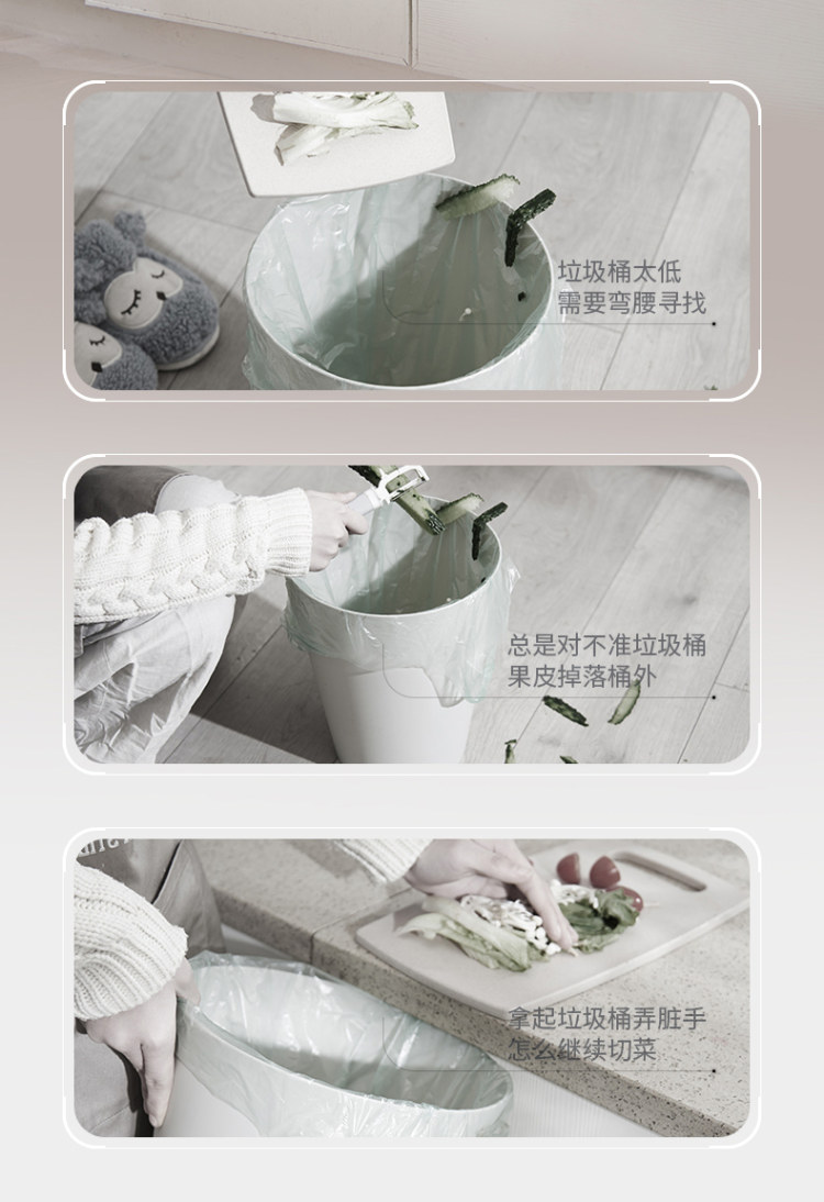 可折叠壁挂式家用伸缩垃圾桶 图2
