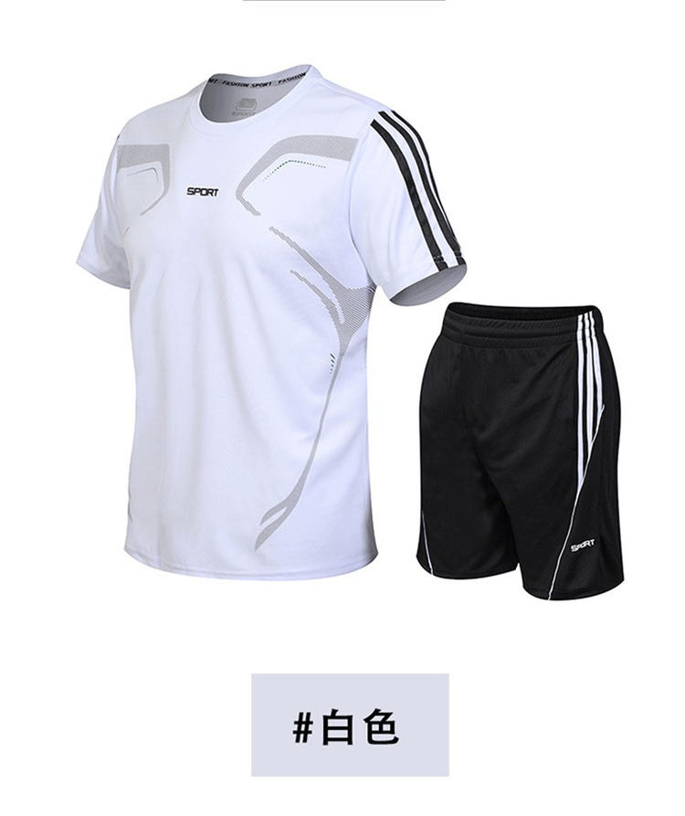 夏季男士健身短袖运动套装 图10