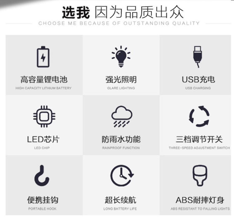 倍量 LED充电灯泡80w家用户外 图2