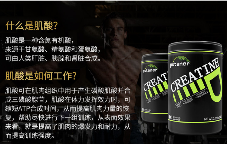 美国原装 普坦尼尔 健身增肌水肌酸粉 300g 图4