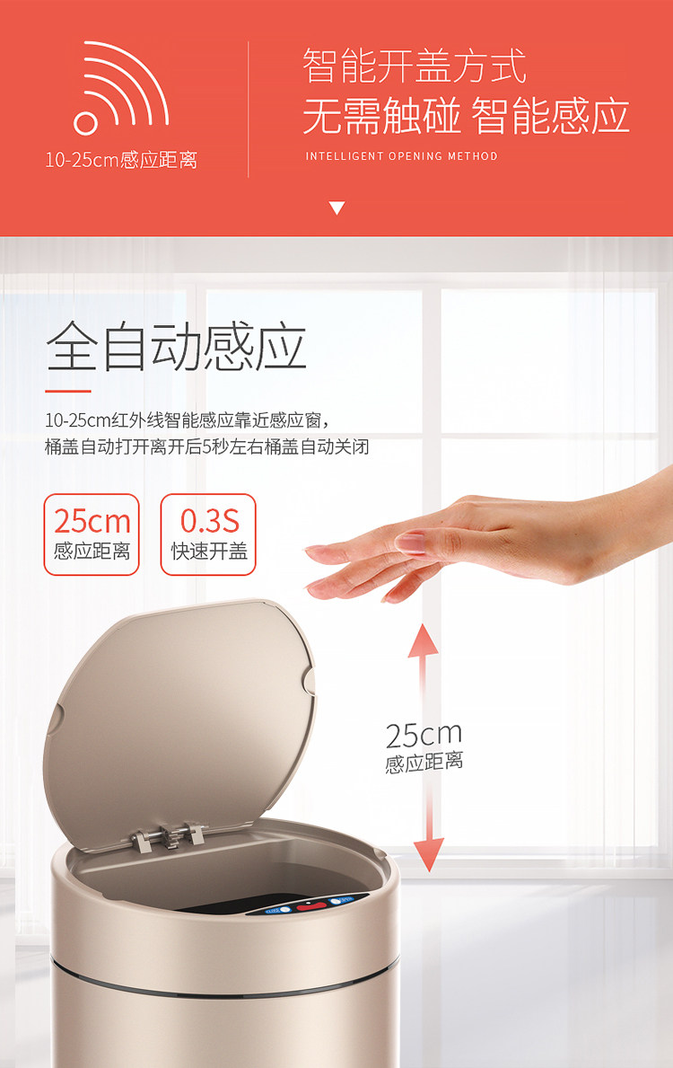 白菜价自动感应智能垃圾 电池款 图2