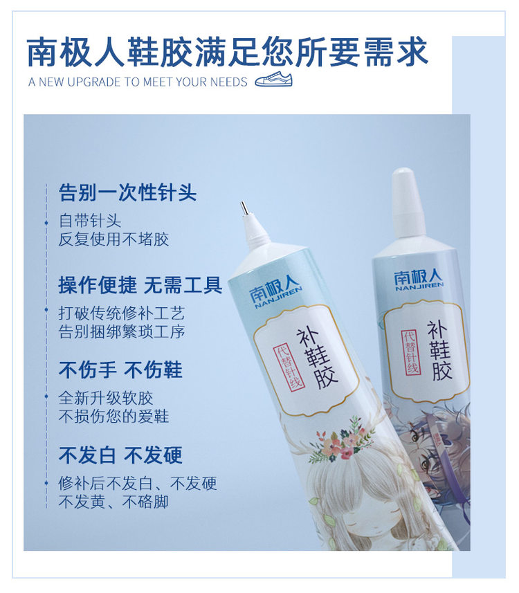 南极人 皮革胶布料补鞋胶水 60ml 图4